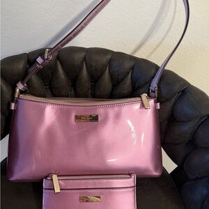 kate spade Metallic Pink Shoulder Bag with Matching Wallet